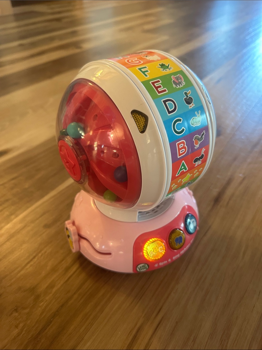 Interactive Pink Alphabet Music Toy - Kids Educational Spinner